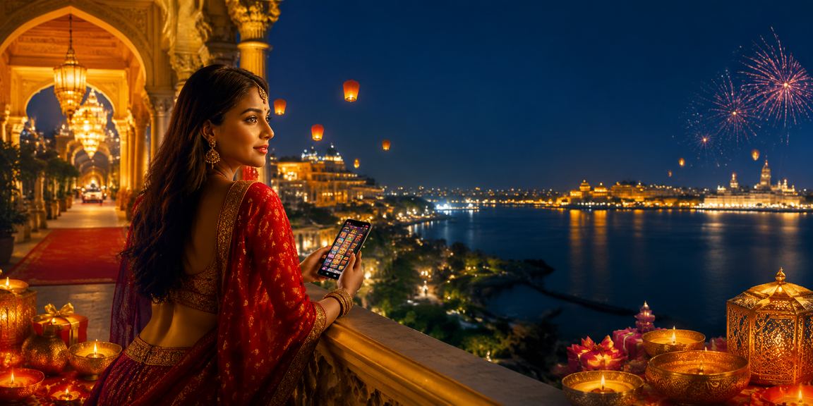 Mobile casino entertainment with traditional Indian attire