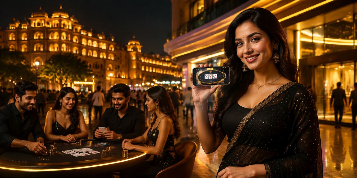 Traditional Andar Bahar live casino game with neon lights